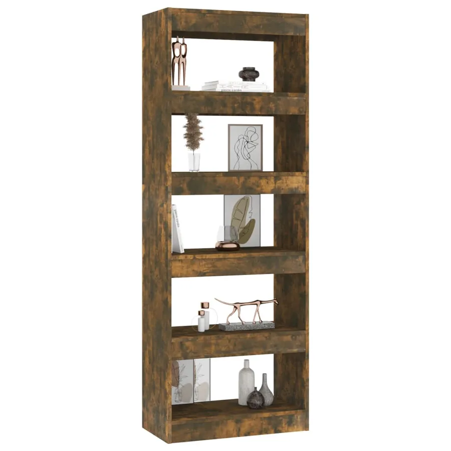 Bibliothèque/Séparateur de pièce Chêne fumé Bois d'ingénierie - 4