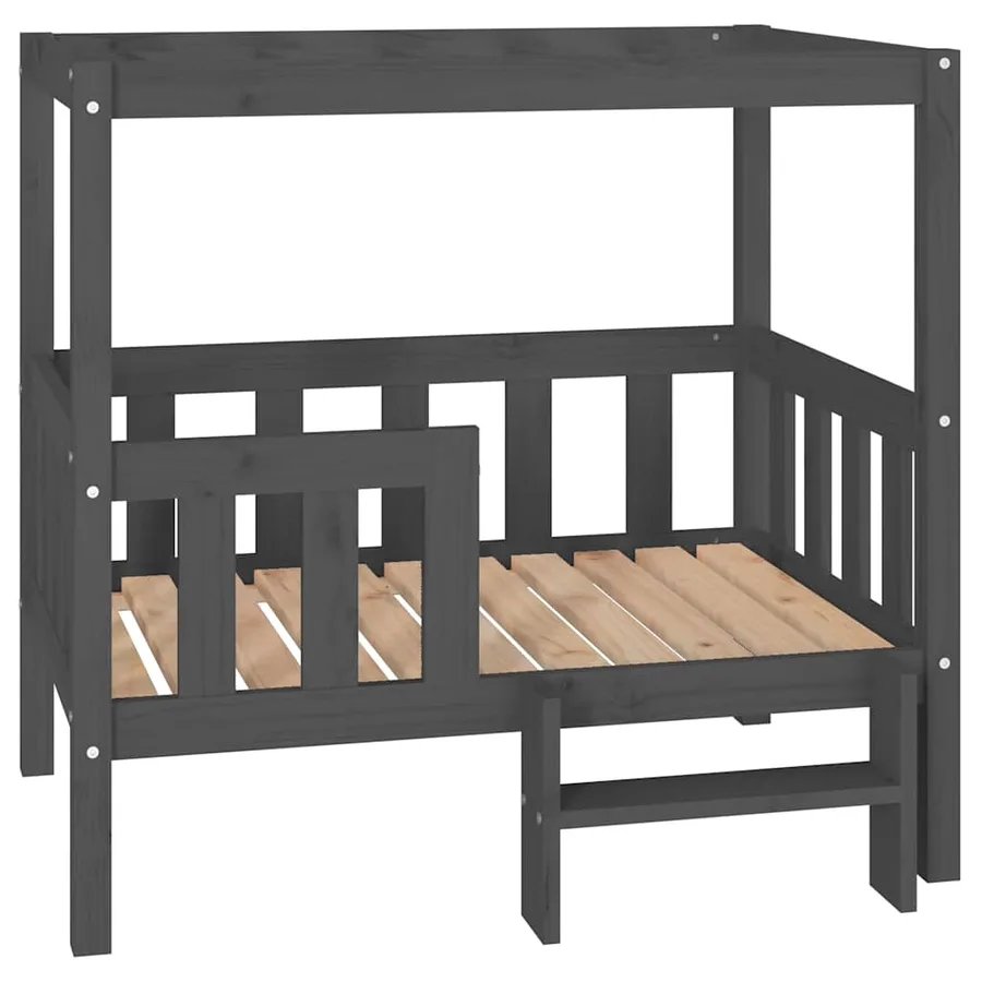 Lit pour chien Gris 95,5x73,5x90 cm Bois de pin solide - 2