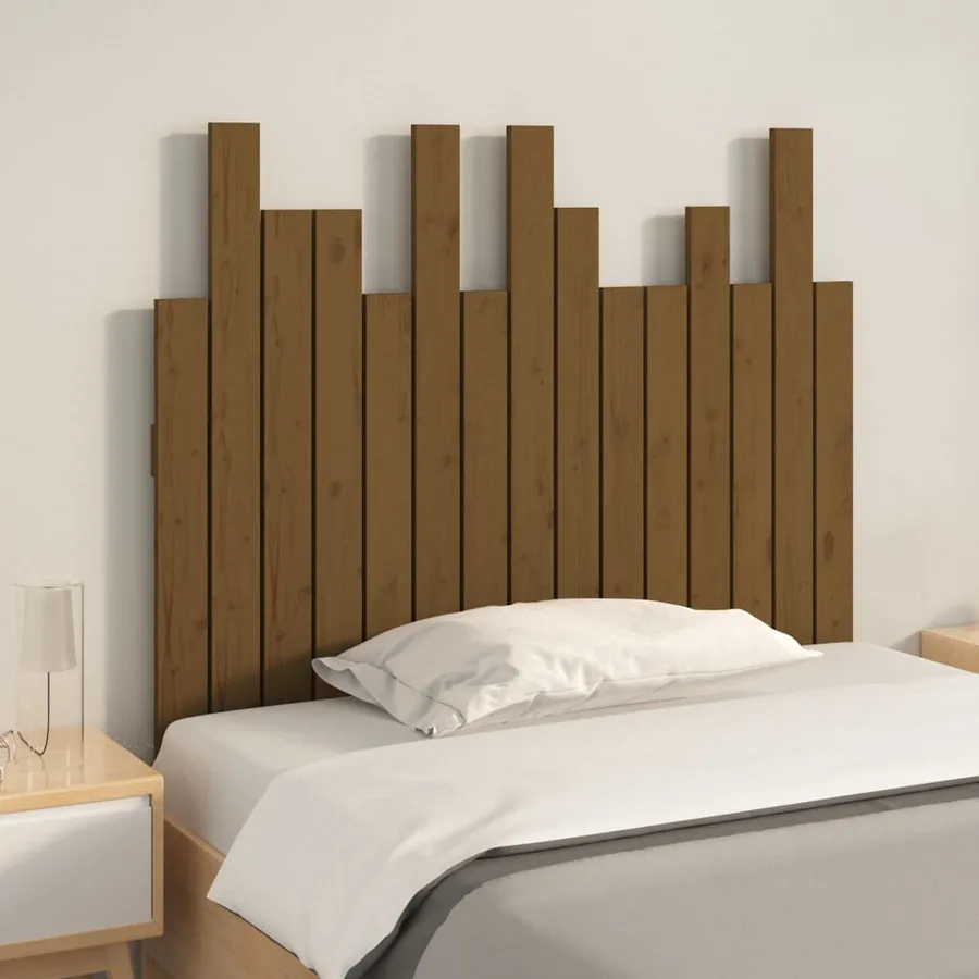 Tête de lit murale Marron miel 95,5x3x80 cm Bois massif de pin - 3