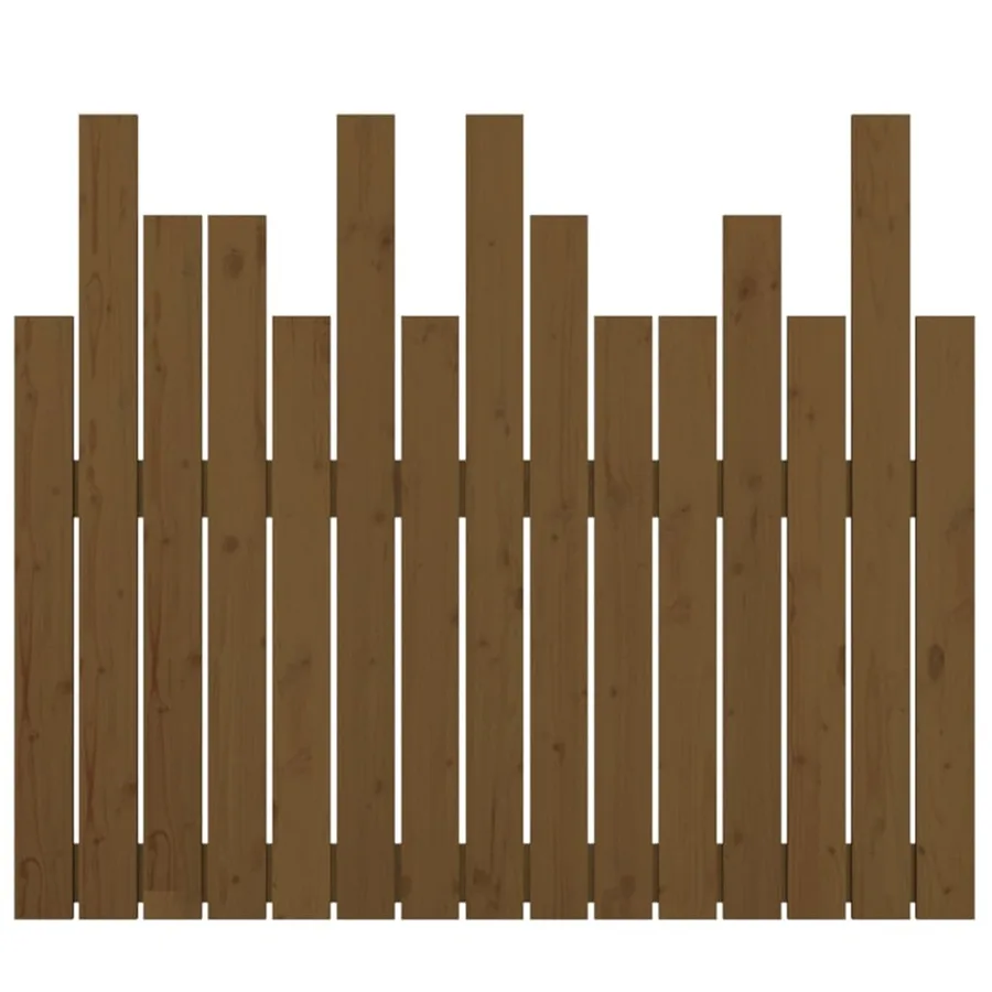 Tête de lit murale Marron miel 95,5x3x80 cm Bois massif de pin - 5