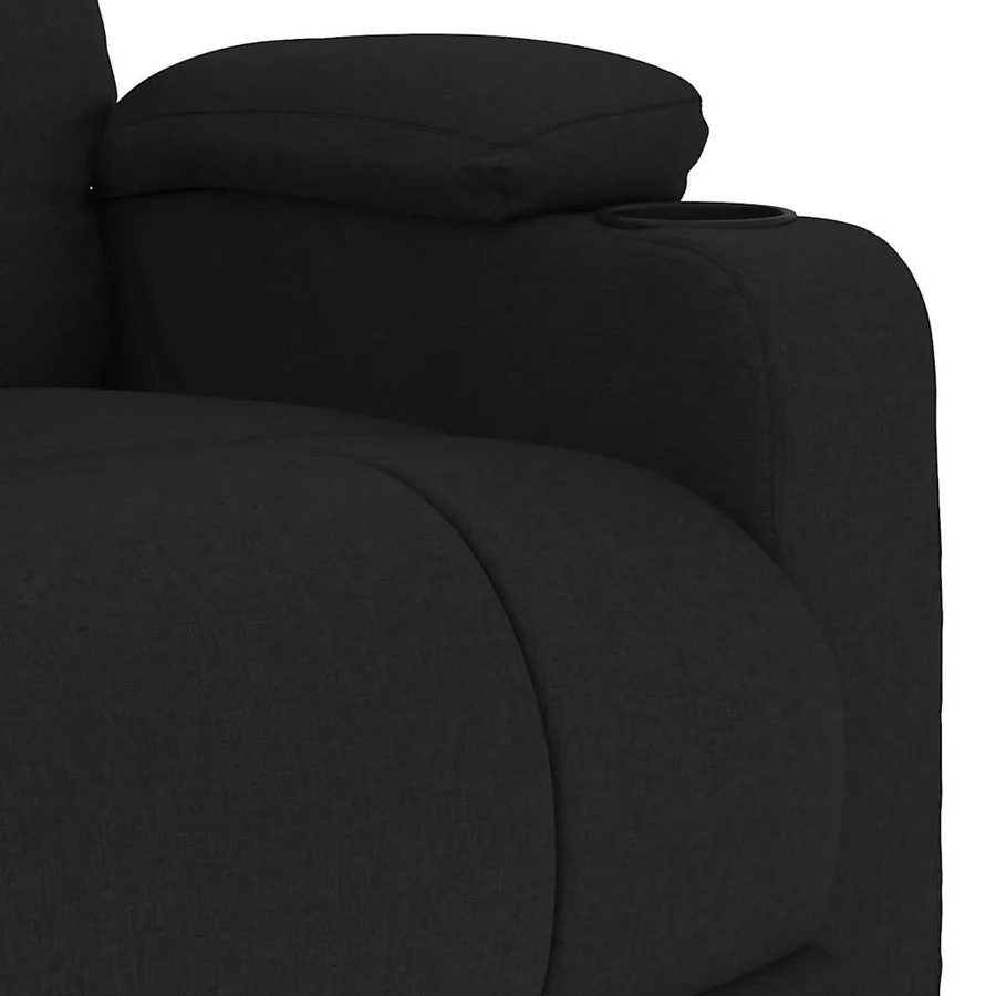 Fauteuil inclinable Noir Tissu - 6