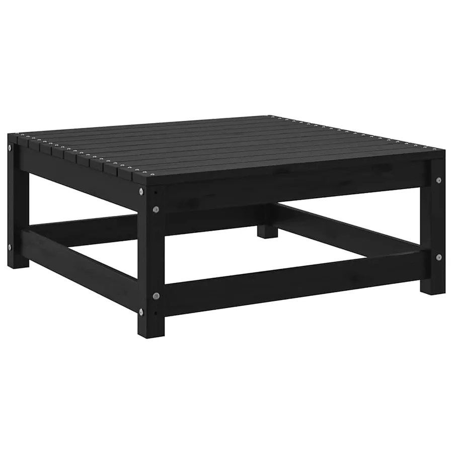 Salon de jardin 2 pcs avec coussins Noir Bois de pin massif - 4