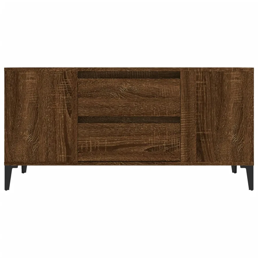 Meuble TV Chêne marron 102x44,5x50 cm Bois d'ingénierie - 6
