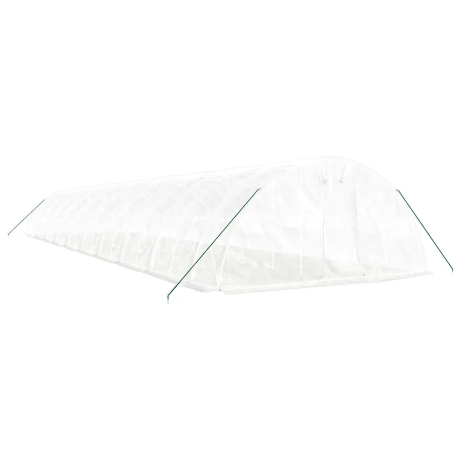 Serre avec cadre en acier blanc 100 m² 20x5x2,3 m - 3