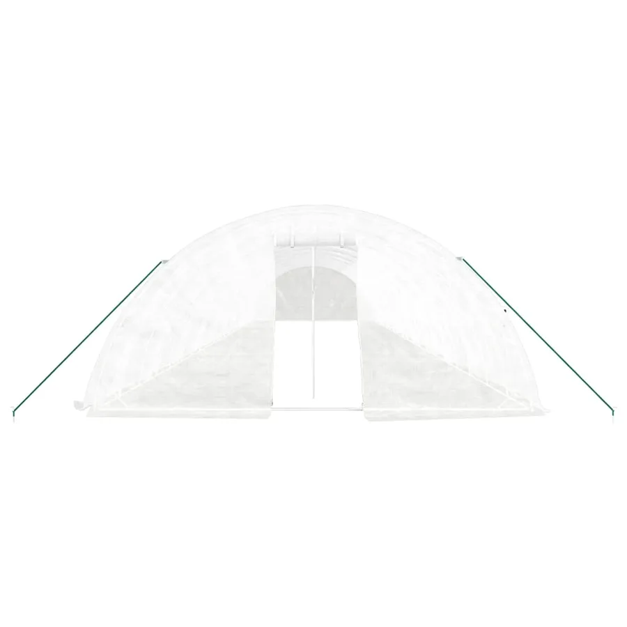 Serre avec cadre en acier blanc 100 m² 20x5x2,3 m - 4