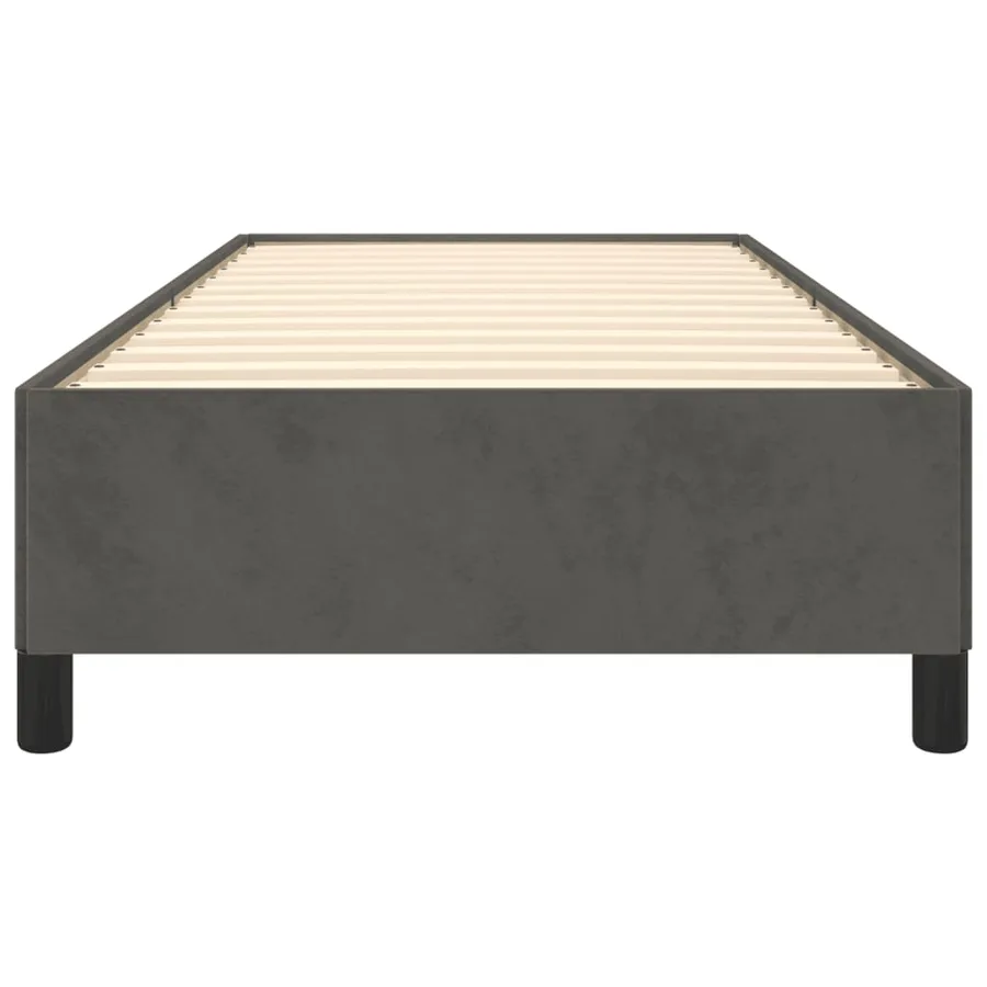 Cadre de lit sans matelas gris foncé 90x190 cm velours - 5