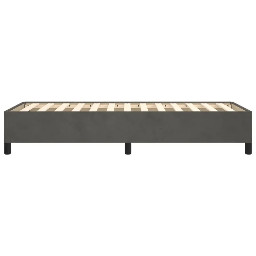 Cadre de lit sans matelas gris foncé 90x190 cm velours - 6