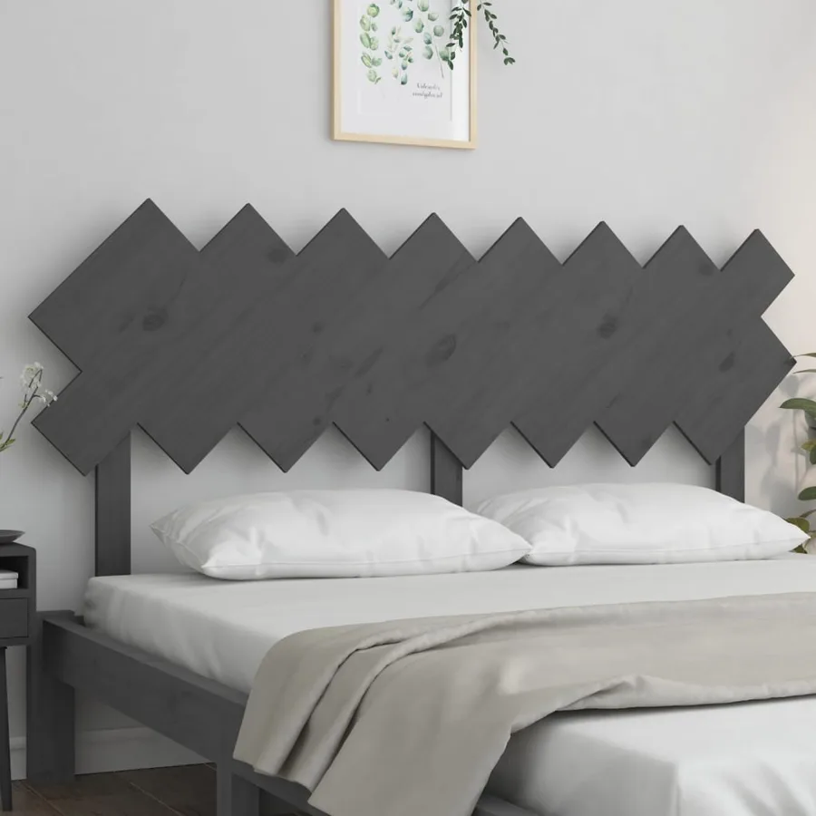 Tête de lit Gris 159,5x3x80,5 cm Bois massif de pin - 3