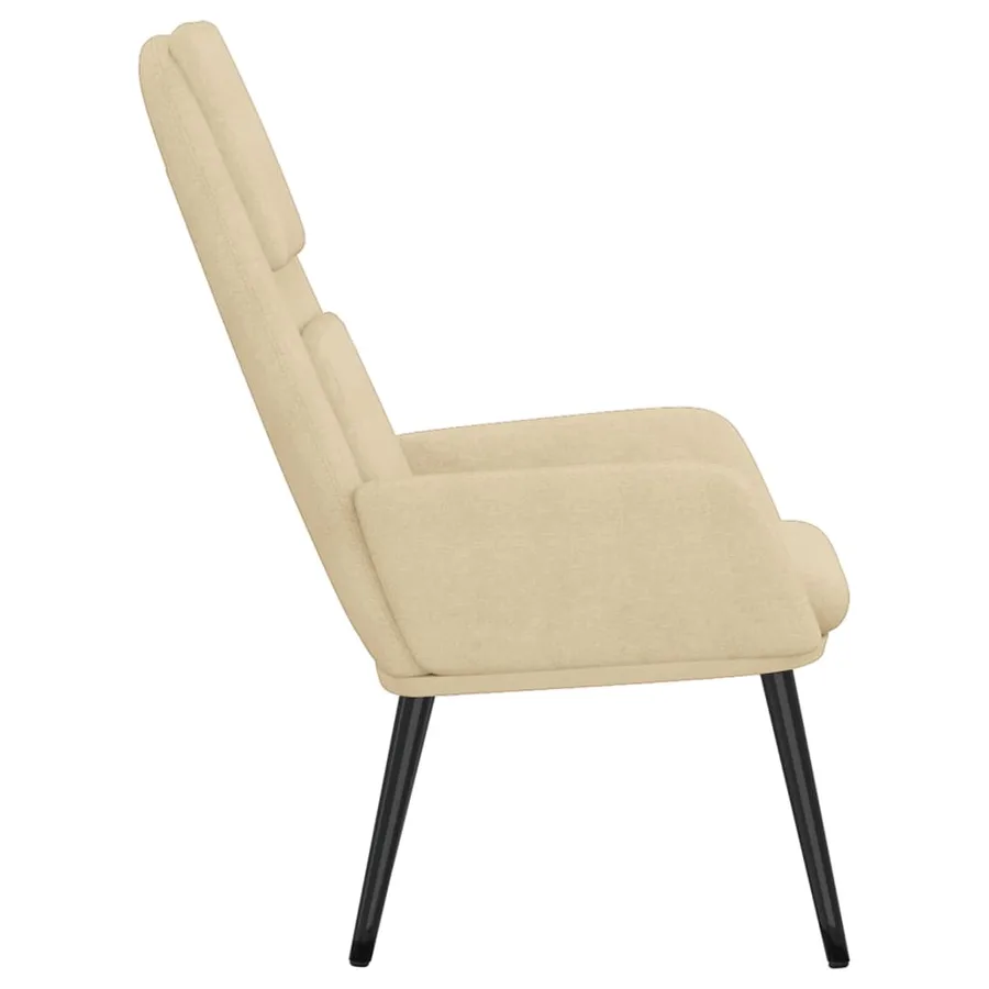 Chaise de relaxation Crème Tissu - 4