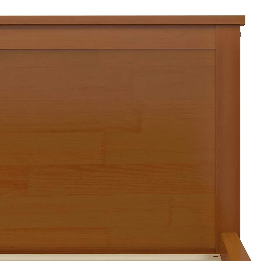 Cadre de lit sans matelas marron miel bois pin massif 200x200cm - 6