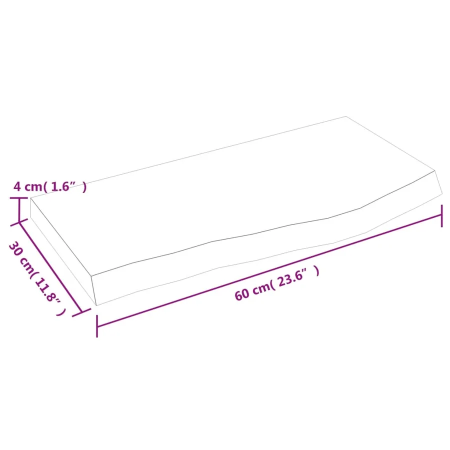 Étagère murale 60x30x(2-4) cm bois de chêne massif non traité - 9