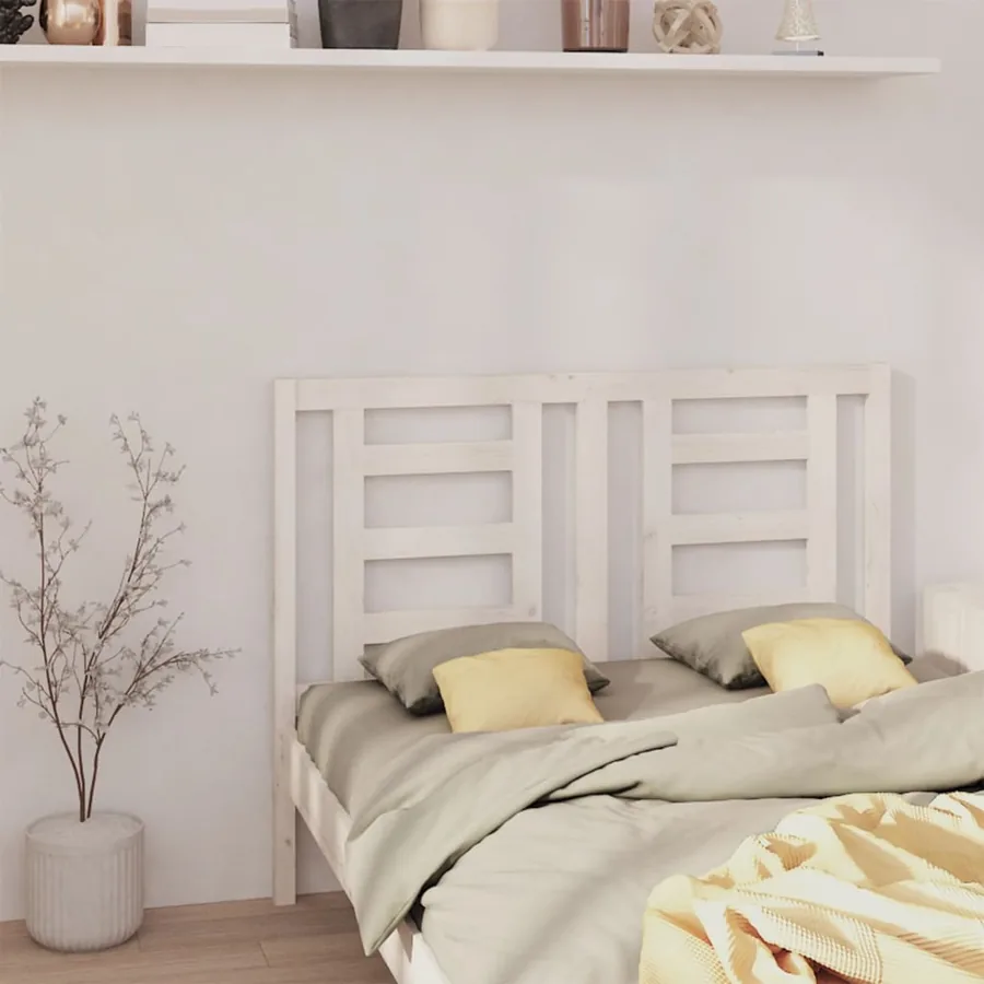 Tête de lit Blanc 146x4x100 cm Bois massif de pin