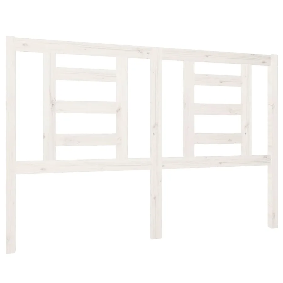 Tête de lit Blanc 146x4x100 cm Bois massif de pin - 2