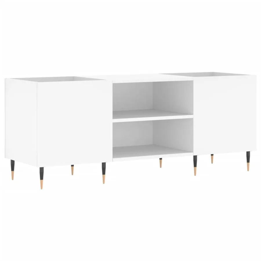 Armoire à disques blanc 121x38x48 cm bois d'ingénierie - 2