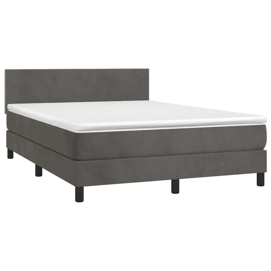 Sommier à lattes de lit avec matelas LED Gris foncé 140x200 cm - 3