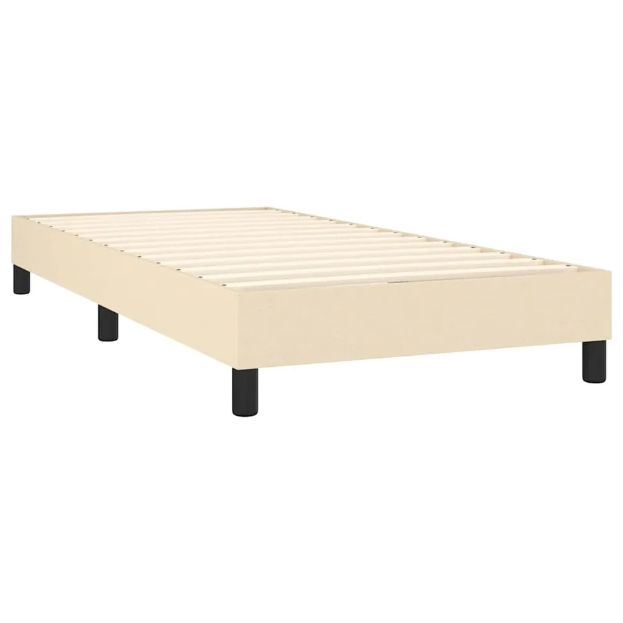 Cadre de lit à lattes crème 80x200 cm tissu - 4