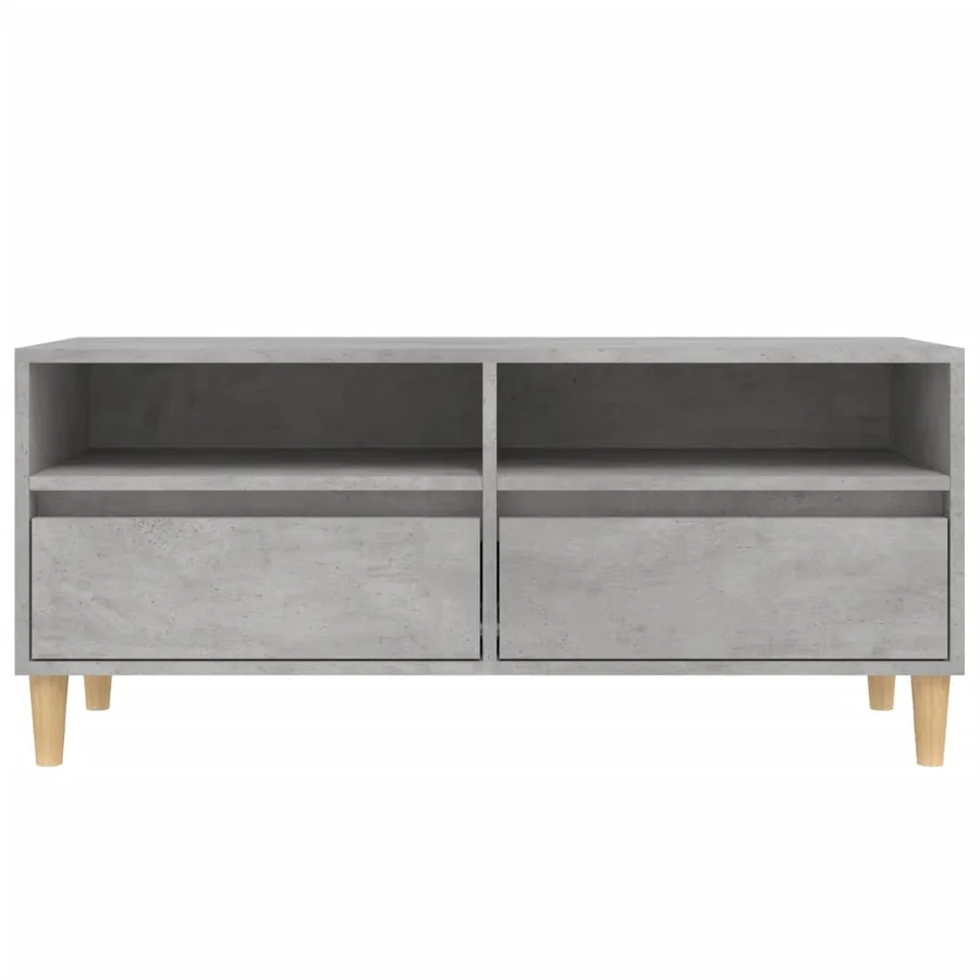 Meuble TV gris béton 100x34,5x44,5 cm bois d'ingénierie - 6