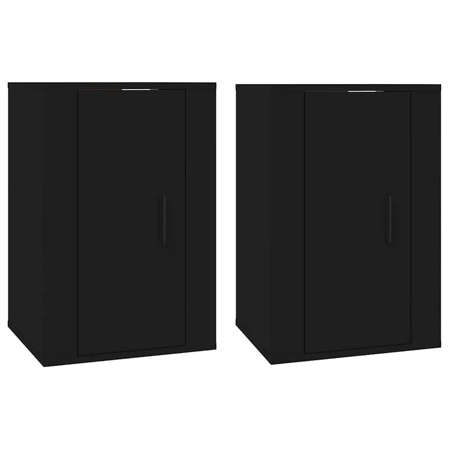 Meubles TV muraux 2 pcs Noir 40x34,5x60 cm - 2