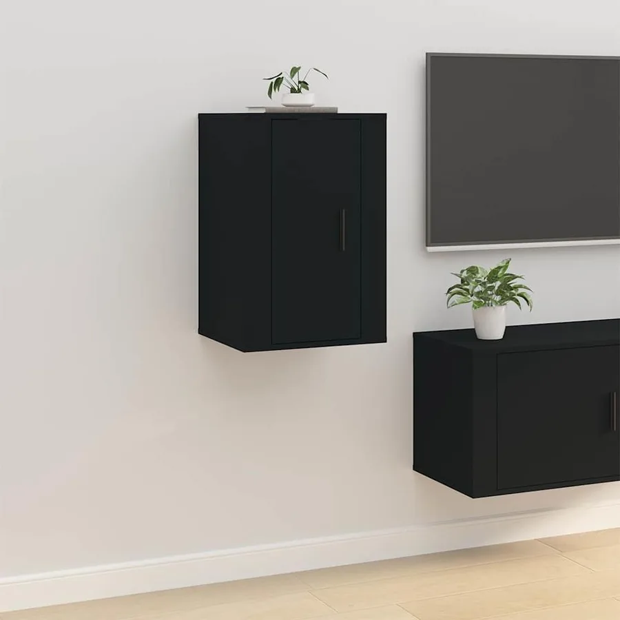 Meubles TV muraux 2 pcs Noir 40x34,5x60 cm - 3