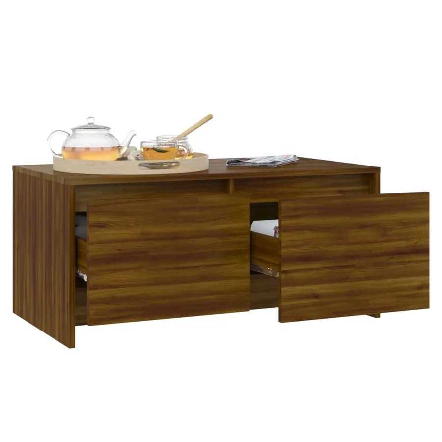 Table basse Chêne marron 90x50x41,5 cm Bois d'ingénierie - 4