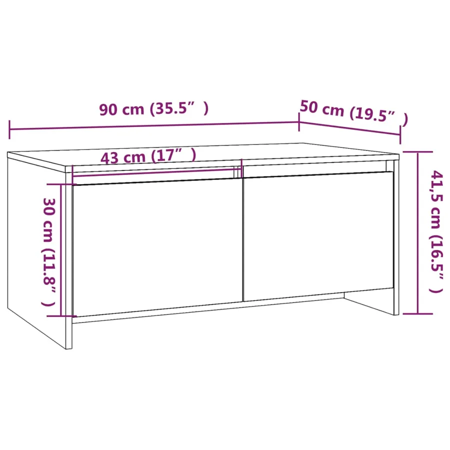 Table basse Chêne marron 90x50x41,5 cm Bois d'ingénierie - 8