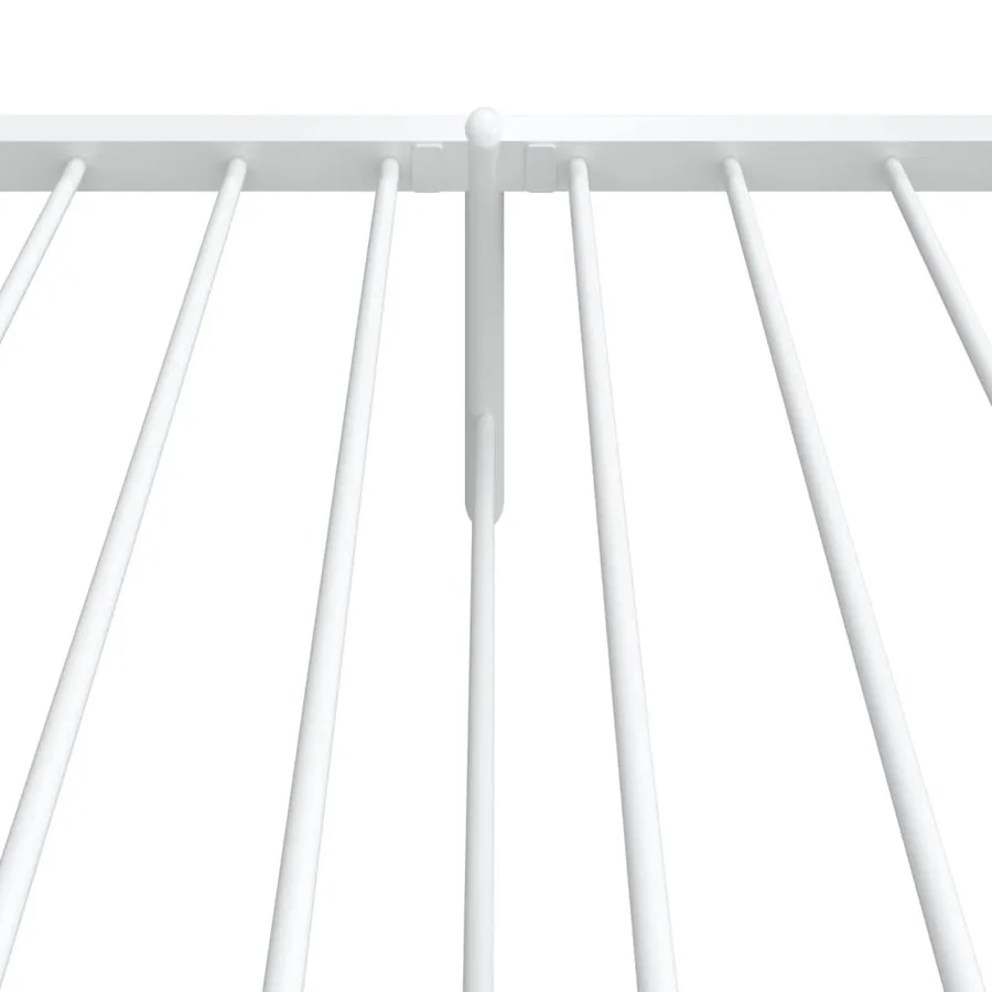 Cadre de lit métal sans matelas et pied de lit blanc 107x203 cm - 8