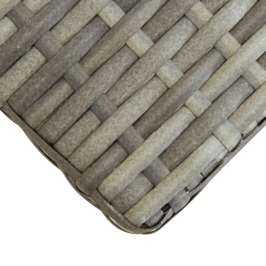 Banc de jardin 120 cm Gris Résine tressée et bois d'acacia - 4