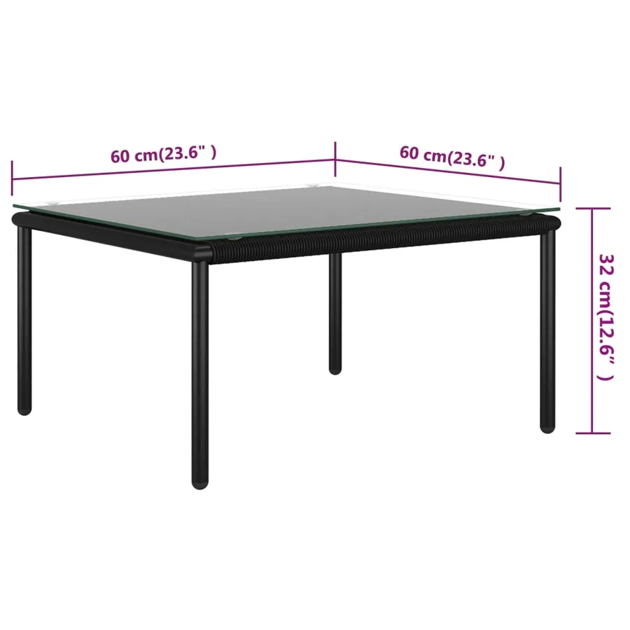 Salon de jardin 5 pcs avec coussins Noir PVC - 10