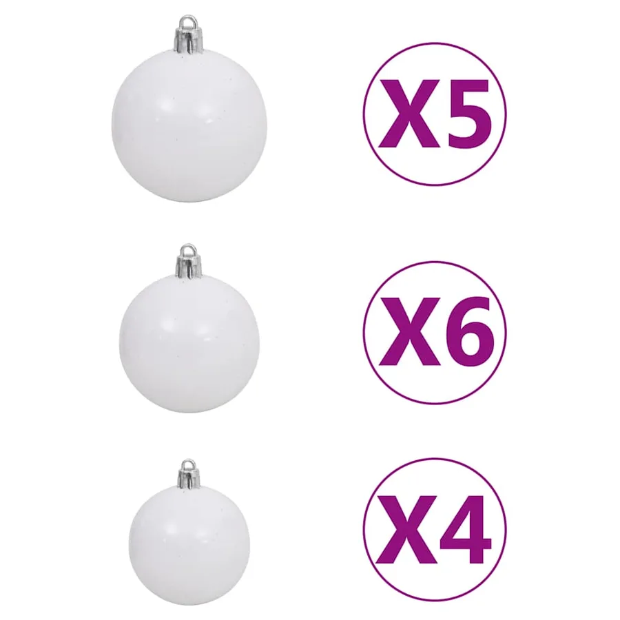 Arbre de Noël artificiel pré-éclairé/boules pommes de pin 180cm - 7