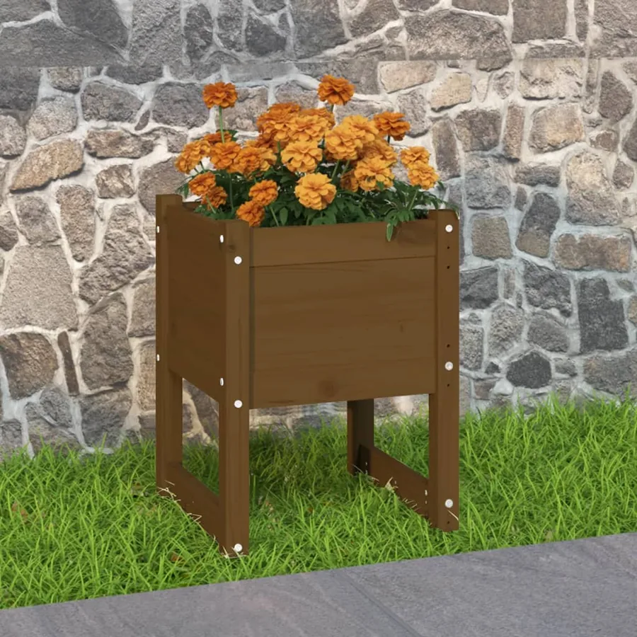 Jardinière Marron miel 40x40x52,5 cm Bois massif de pin
