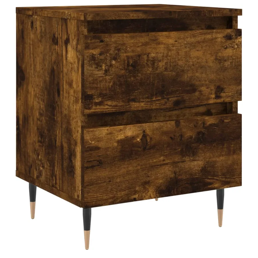Table de chevet chêne fumé 40x35x50 cm bois d’ingénierie - 2