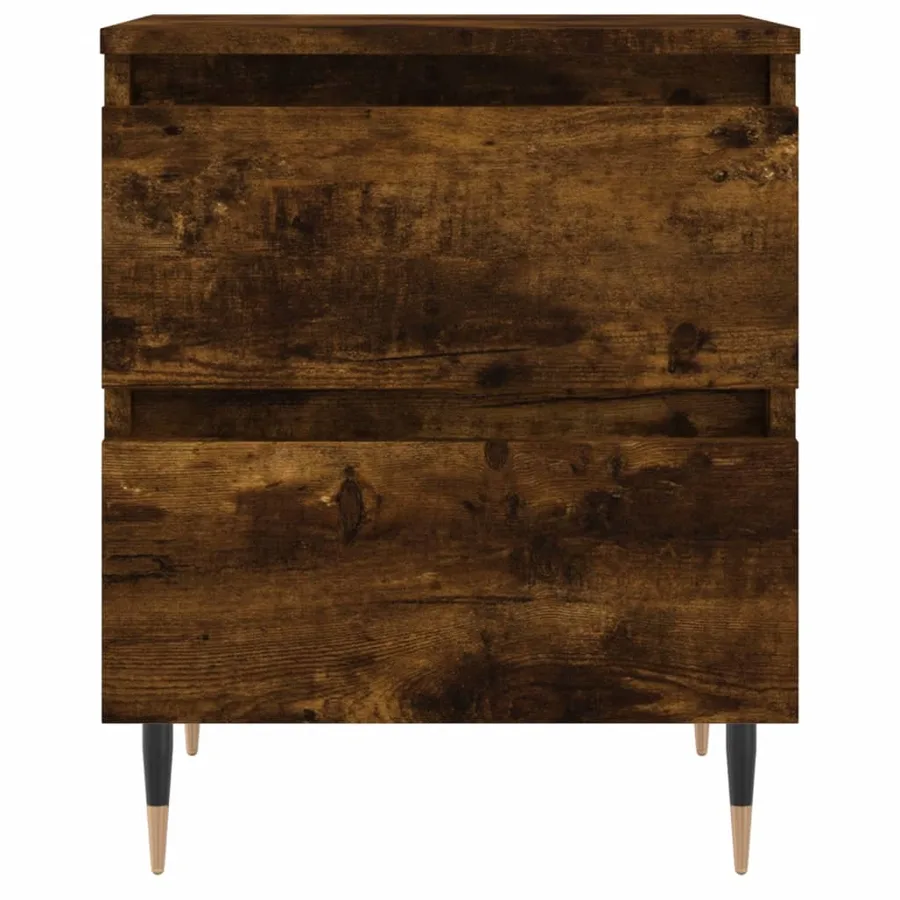 Table de chevet chêne fumé 40x35x50 cm bois d’ingénierie - 5