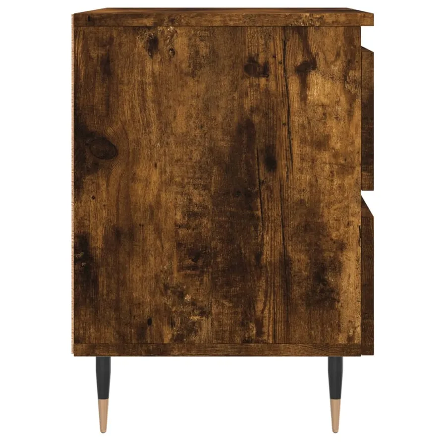 Table de chevet chêne fumé 40x35x50 cm bois d’ingénierie - 7