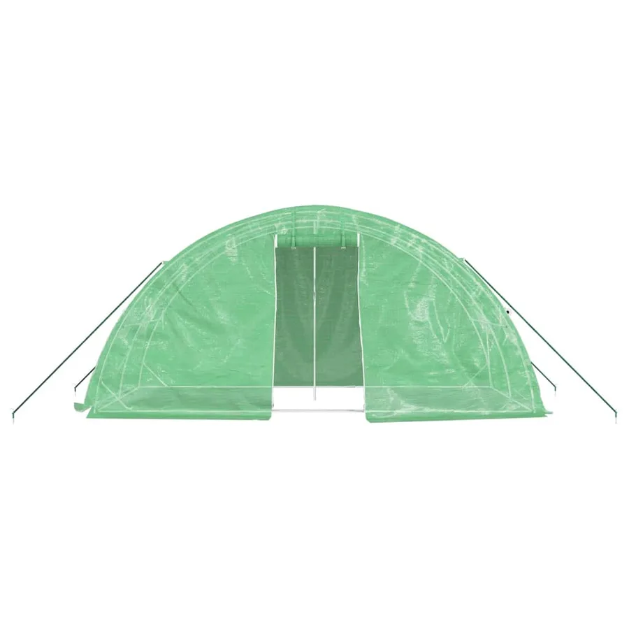 Serre avec cadre en acier vert 10 m² 5x2x2,3 m - 4