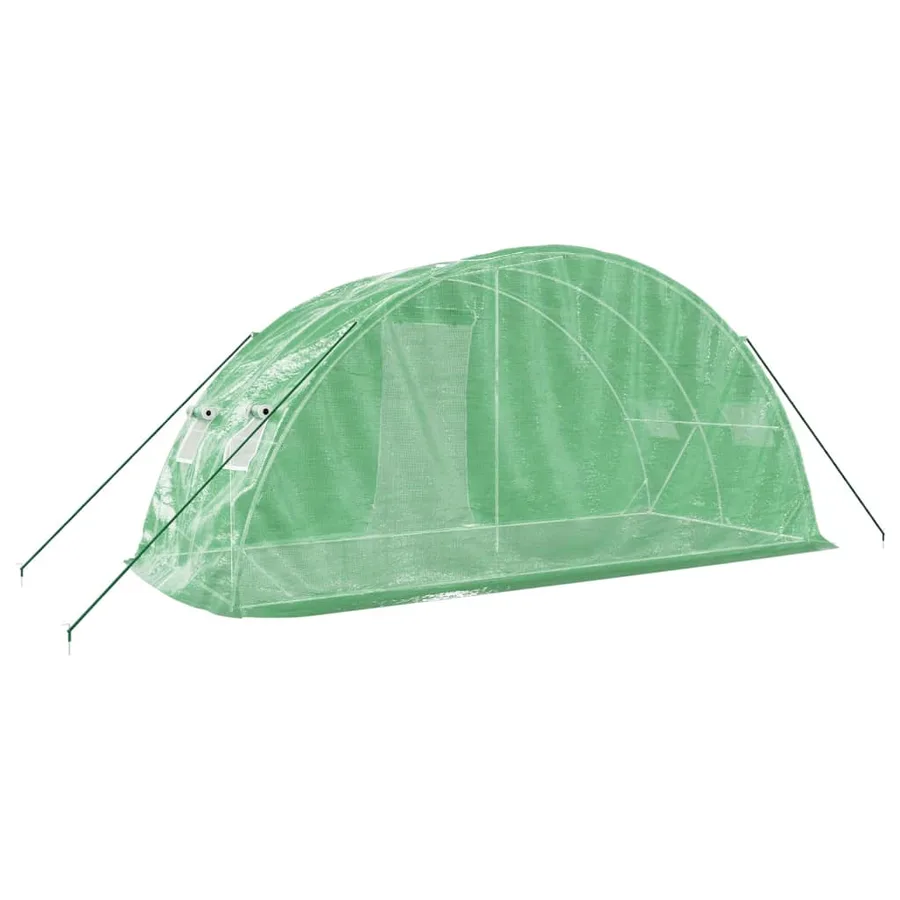 Serre avec cadre en acier vert 10 m² 5x2x2,3 m - 6