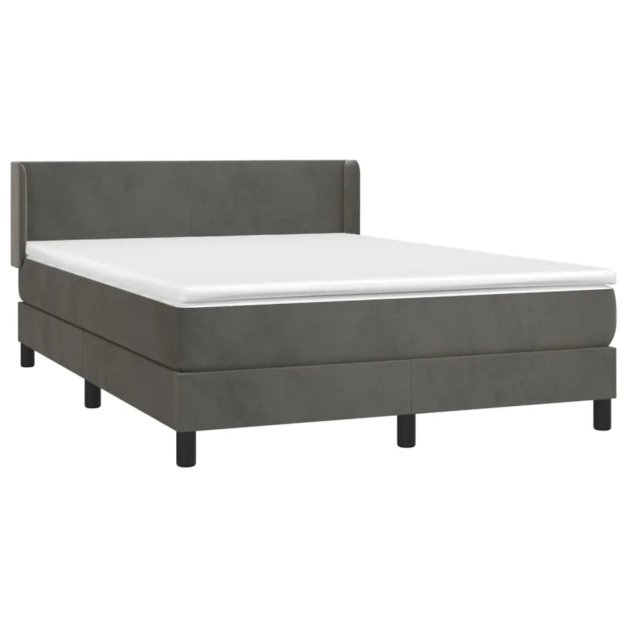 Sommier à lattes de lit et matelas Gris foncé 140x200cm Velours - 3