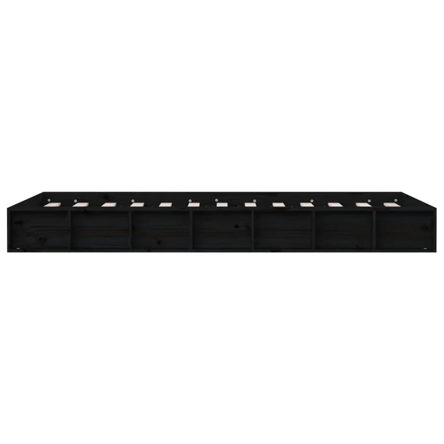Cadre de lit sans matelas noir 135x190 cm bois massif - 5