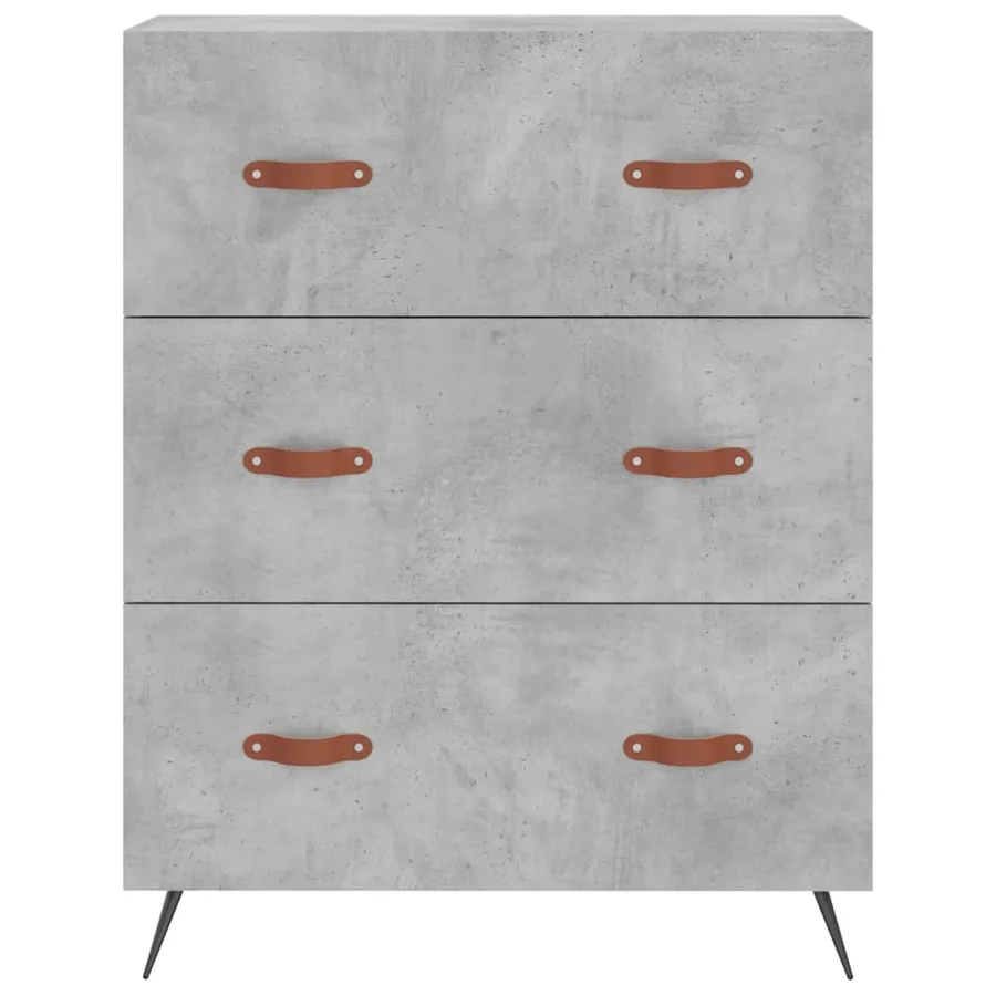 Buffet haut Gris béton 69,5x34x180 cm Bois d'ingénierie - 7