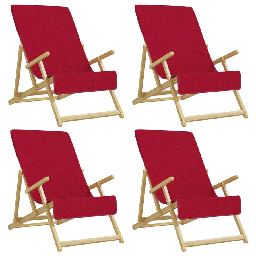 Serviettes de plage 4 pcs bordeaux 60x135 cm tissu 400 GSM - 2