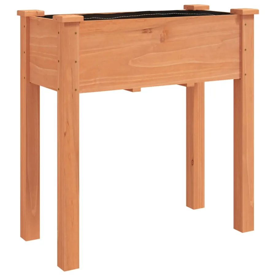 Jardinière avec doublure marron 71x37x76cm bois massif de sapin - 2