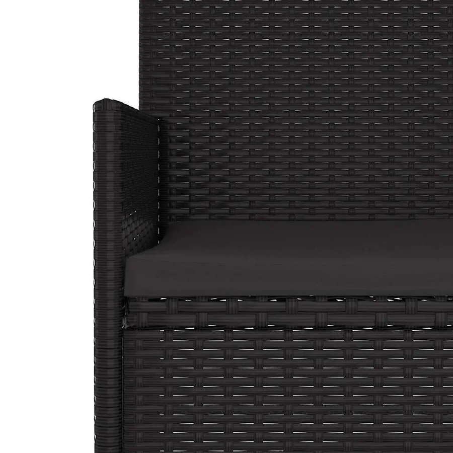 Salon de jardin 6 pcs avec coussins Noir Résine tressée - 12