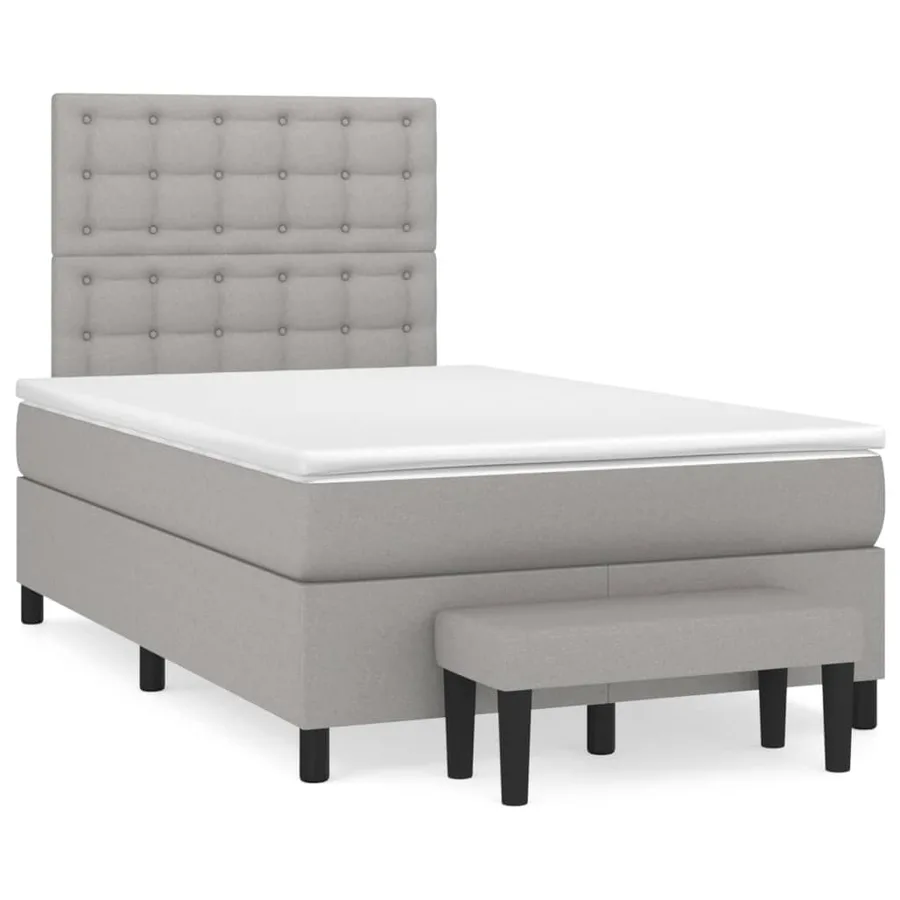 Sommier à lattes de lit avec matelas Gris clair 120x200cm Tissu - 2