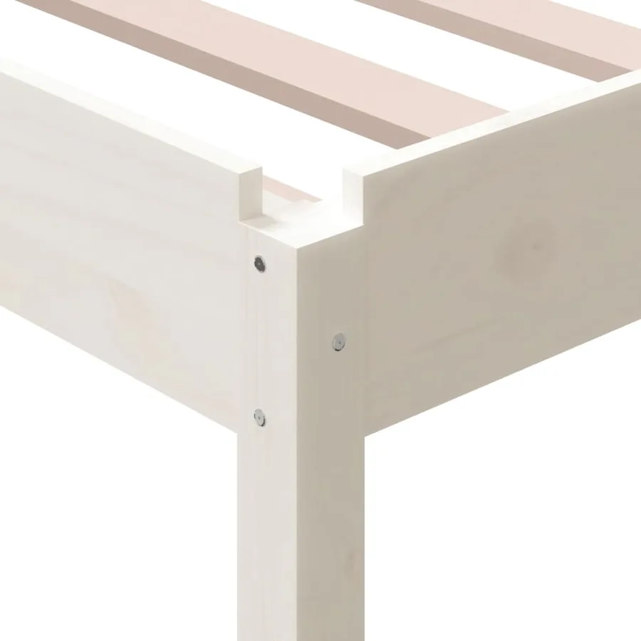 Lit empilable sans matelas blanc 100x200 cm bois de pin massif - 10