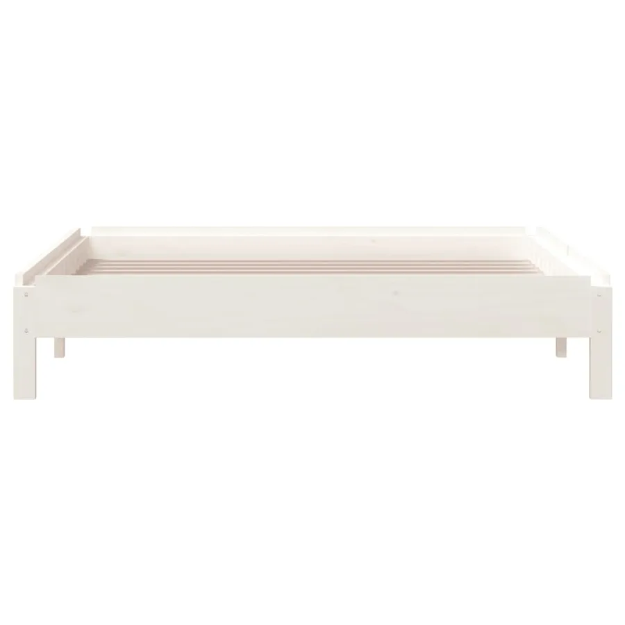 Lit empilable sans matelas blanc 100x200 cm bois de pin massif - 8