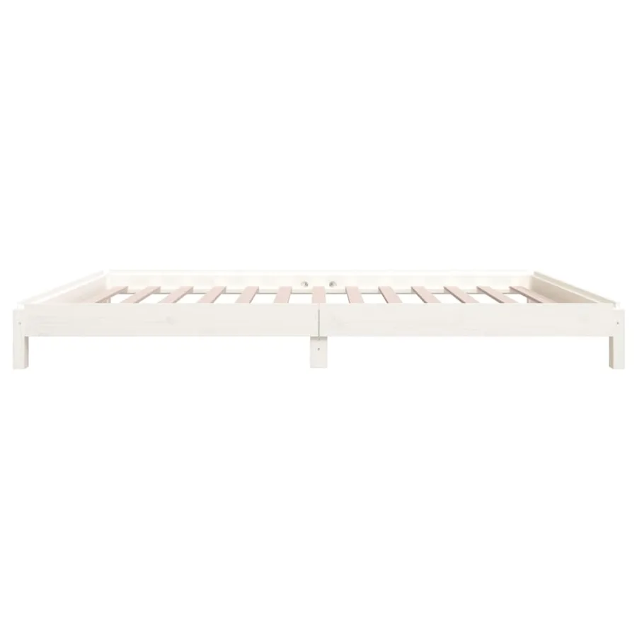 Lit empilable sans matelas blanc 100x200 cm bois de pin massif - 9