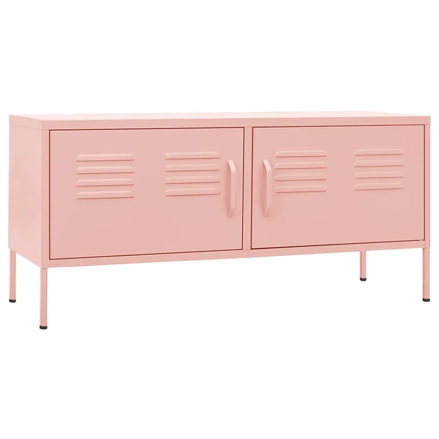 Meuble TV Rose 105x35x50 cm Acier - 2