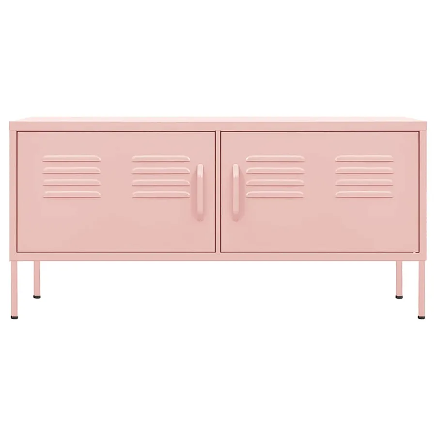 Meuble TV Rose 105x35x50 cm Acier - 3