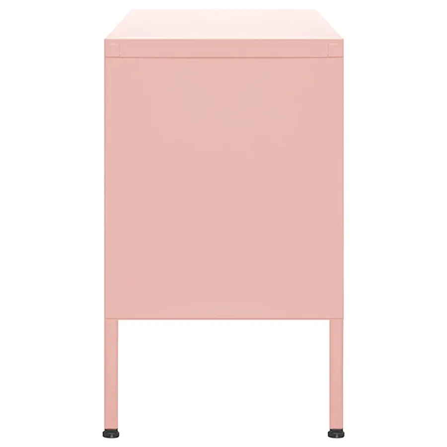 Meuble TV Rose 105x35x50 cm Acier - 4