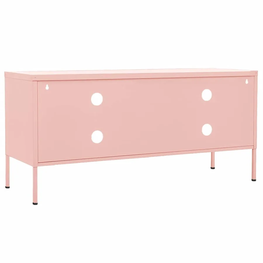 Meuble TV Rose 105x35x50 cm Acier - 5
