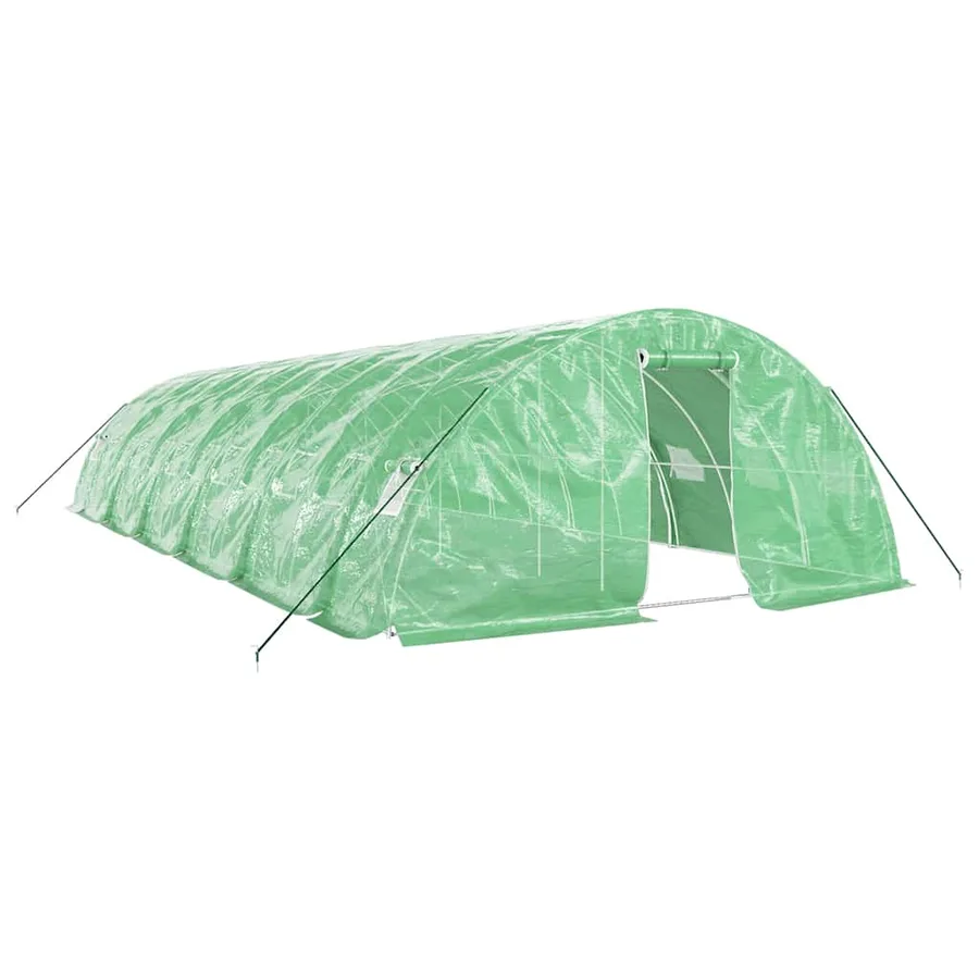 Serre avec cadre en acier vert 60 m² 12x5x2,3 m - 2